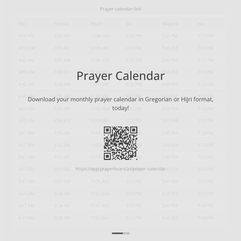 Prayer calendar